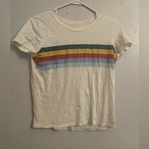 White, color stripes shirt